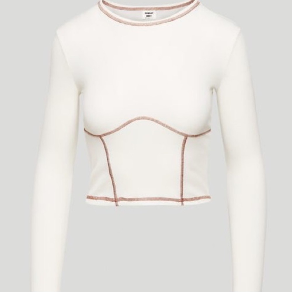 White Long Sleeve with Orange Detailing